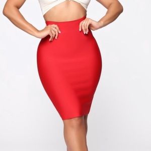 Chocolate usa red bandage midi skirt size large